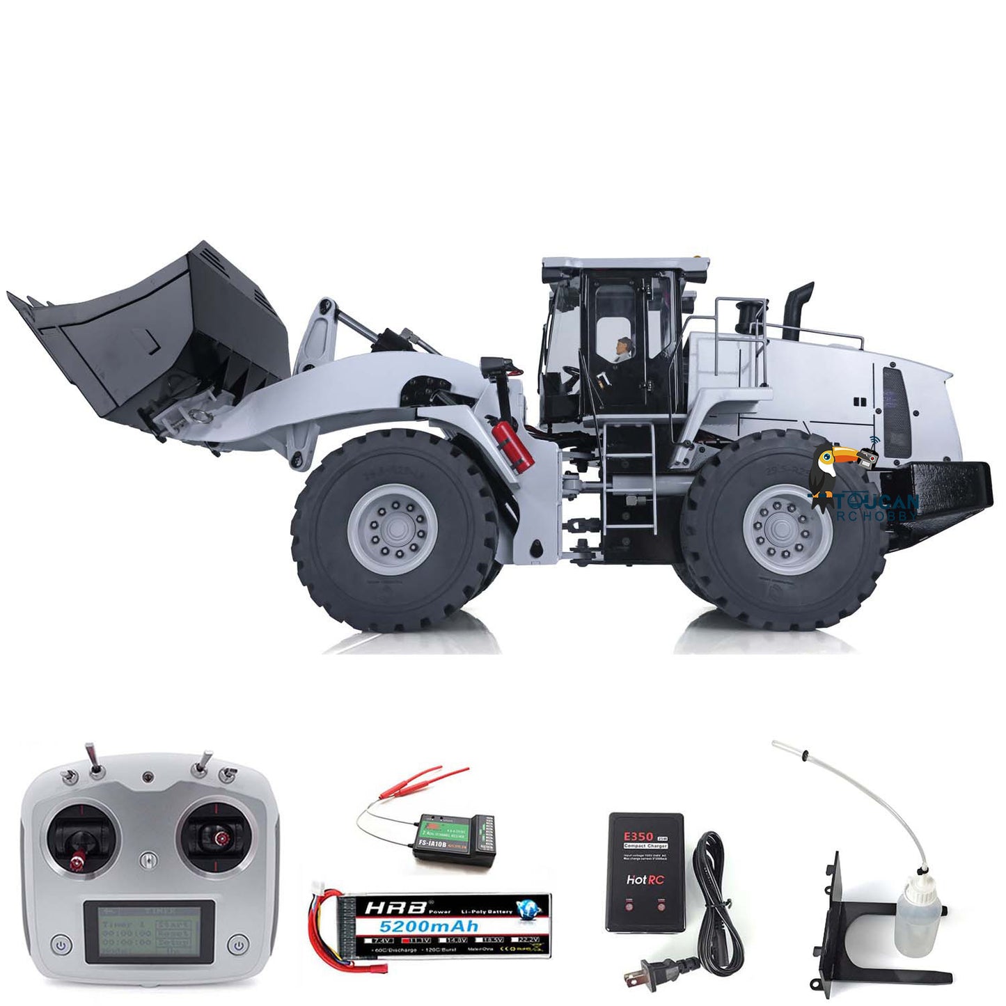 Metal 1/14 Scale WA470 RC Hydraulic Loader 980L Ready to Run XDRC Construction Vehicle Lights Sound Battery