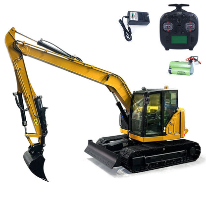 1/14 C308 RC Hydraulic Excavator 4 Valve Remote Control Construction Vehicle Extended Arm Brushless Motor No Sounds Charger