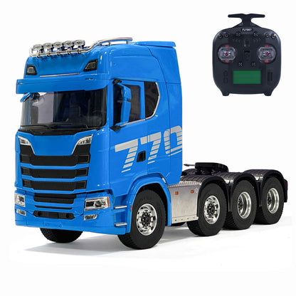 1/14 8x8 Remote Control Tractor Truck 2Speed Transmission RC Lorry Vehicle Metal Chassis Light Sound System No Differential Lock