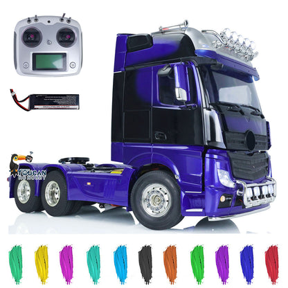 1/14 Three Axles RC Tractor Truck 6x4 Painted Assembled Car Model Motor ESC Servo Sound Light Warning Light