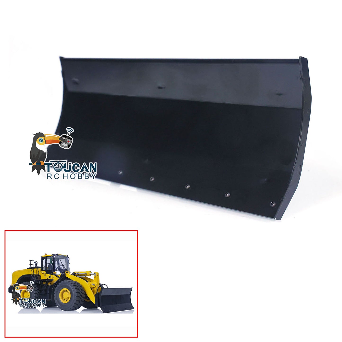 TOUCAN RC HOBBY MTModel Metal Tiltable Dozer Blade Reversible Bucket Fork Root Rake Sorting Grapple for 1/14 WA480 E260L Remote Control Loader DIY Parts