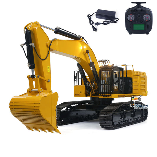 In Stock 150KG! Metal 1/8 390F RC Hydraulic Excavator Heavy Duty Construction Vehicles Remote Control Digger ESC Servo RTR Light Sound System