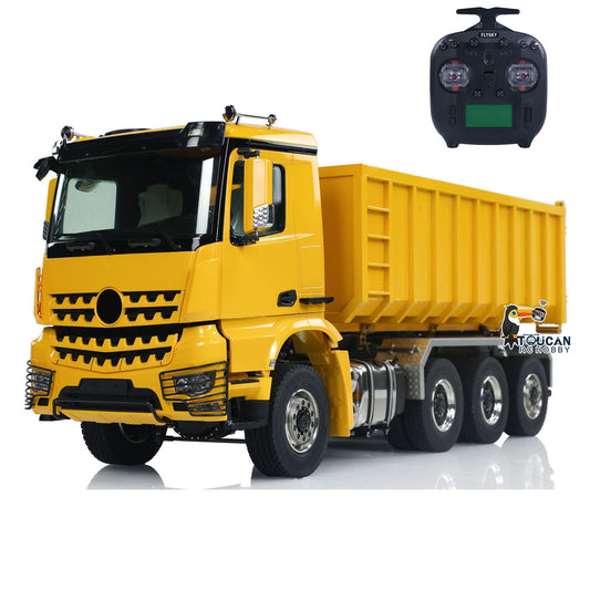 1/14 8x8 RC Hydraulic Dumper Car Roll Off Full Dump Rear Axle Steering with U-shaped High Short Standard Bucket Timber Flatbed