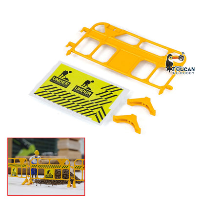 Kabolite Plastic Traffic Signs/Guardrail/Barrier/Cone/Crash Bucket/Metal Transformer Box for 1/14 RC Construction Vehicles Truck DIY Models K970 K963-100