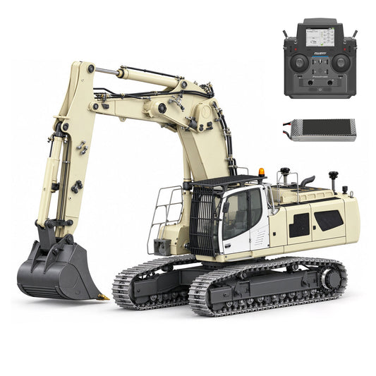 TOUCAN RC HOBBY LESU LR956 1/14 Metal RC Hydraulic Drive Excavator B0030 3Arms Dual Pumps Digger with Electronic Display Screen 10CH Valve Light System