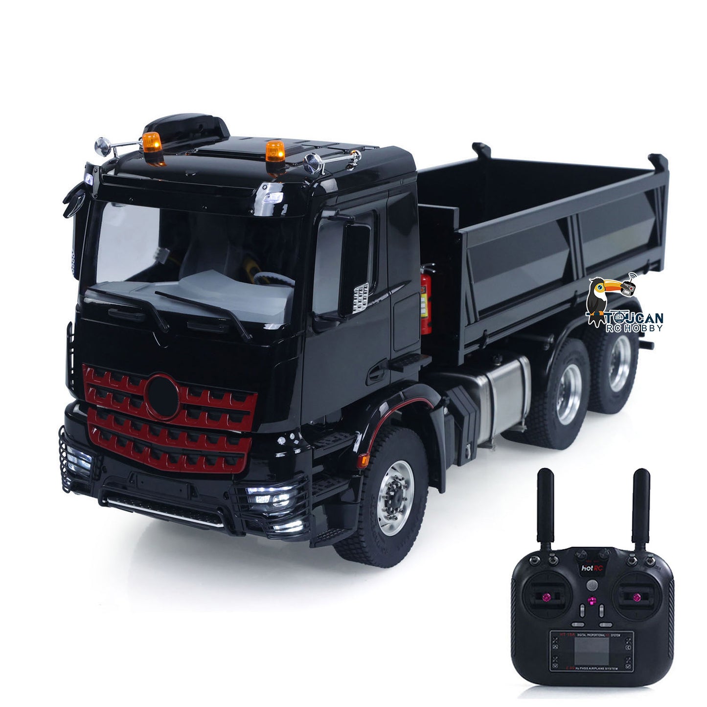 In Stock MDMODEL 3348 6x6 Metal Chassis 1/14 RC Hydraulic Dump Truck Remote Control Tipper 2Speed Gearbox Light Sound HotRC Radio