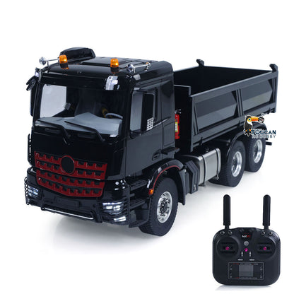 In Stock MDMODEL 3348 6x6 Metal Chassis 1/14 RC Hydraulic Dump Truck Remote Control Tipper 2Speed Gearbox Light Sound HotRC Radio