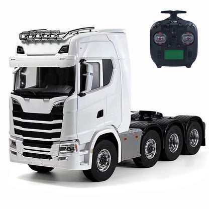 1/14 8x8 Remote Control Tractor Truck 2Speed Transmission RC Lorry Vehicle Metal Chassis Light Sound System No Differential Lock