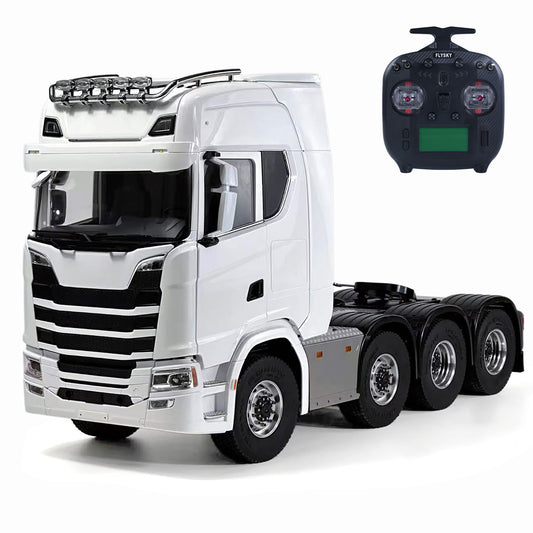 1/14 8x8 Remote Control Tractor Truck 2Speed Transmission RC Lorry Vehicle Metal Chassis Light Sound System No Differential Lock