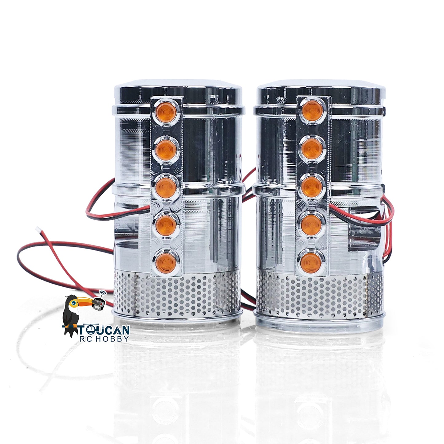 1Pair Metal Air Filter Weather Guard for DIY 1/14 56344 56301 Remote Control Tractor Truck RC Lorry Vehicle King Hauler