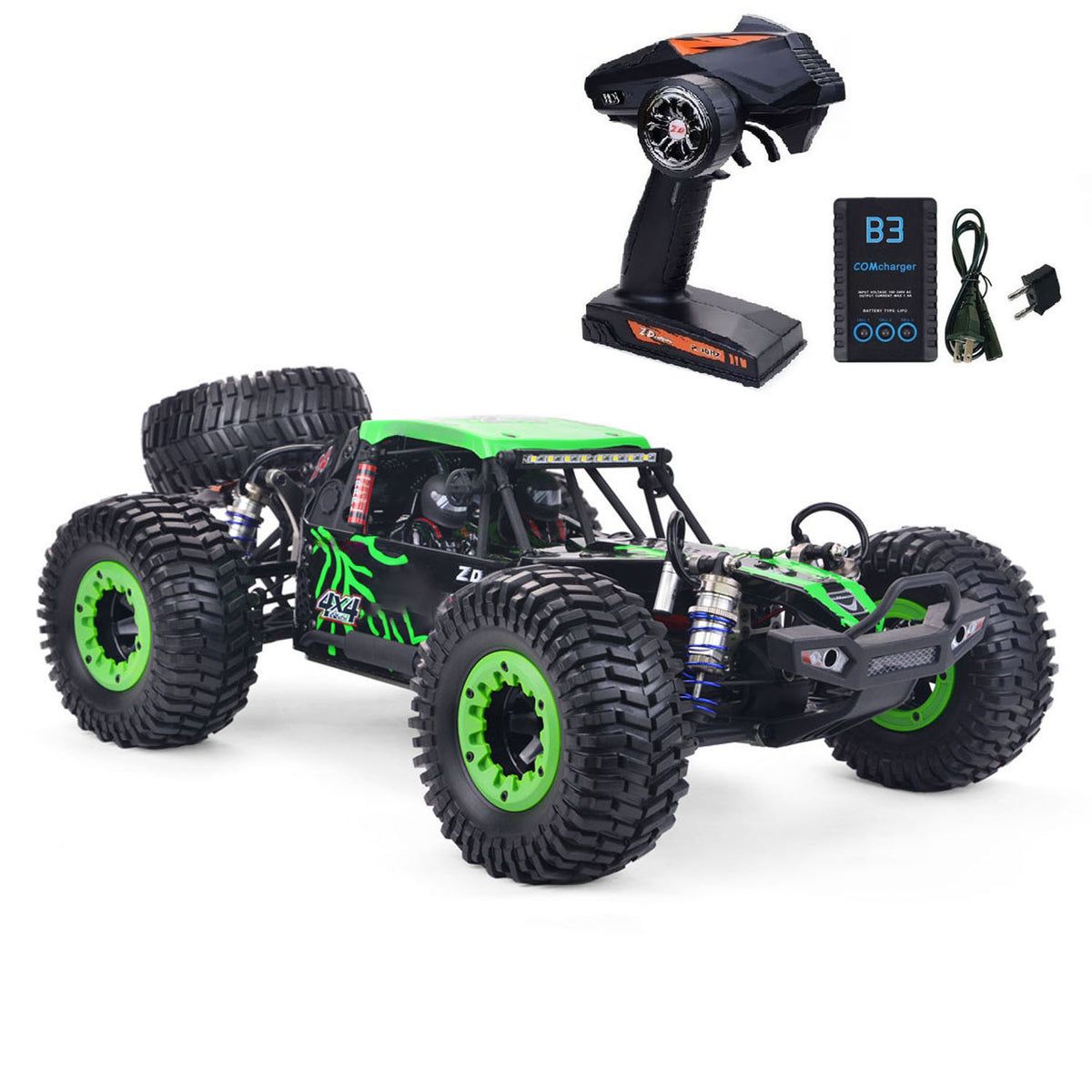 TOUCAN RC HOBBY ZD Racing 1/10 DBX 104 Radio Controlled Off Road Car Spare Tire Version 4WD Electric RC Desert Racer Metal Oil Filled Shocks