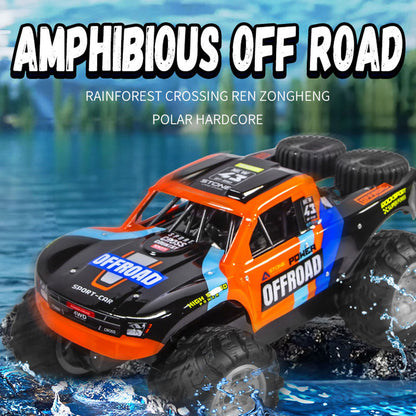2.4G Remote Control Off Road Vehicle 1/14 4WD Rock Crawler Car Q205 Amphibious Waterproof Pickup Truck 360 Rotation RTR Battery