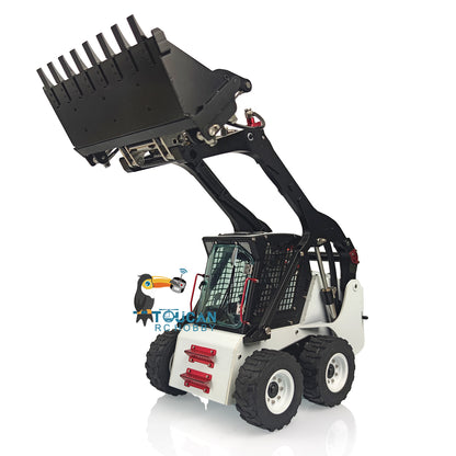 LESU 1/14 Aoue LT5H Wheeled Skid-Steer RC Hydraulic Loader Model Sound Lights Wheel Metal Sieve Bucket Gripper Hay Clamp Cleaner