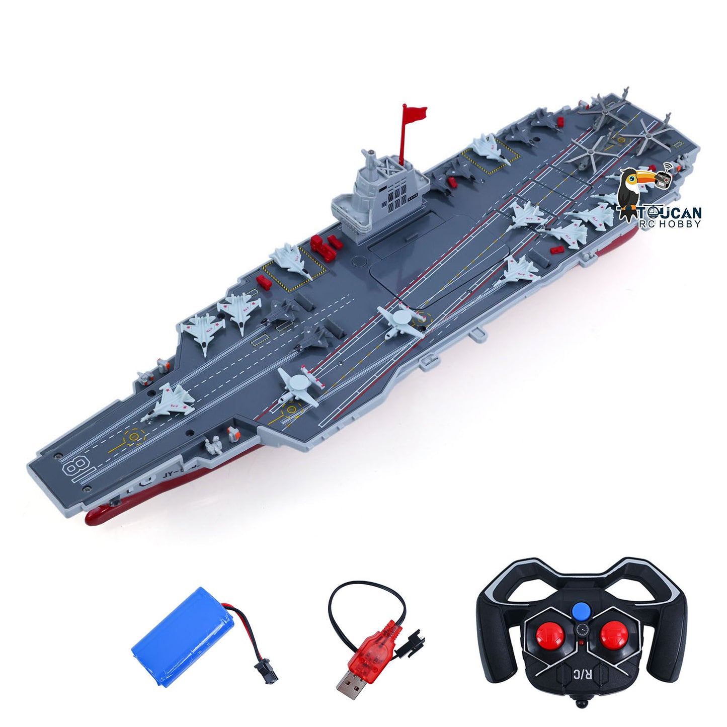 2.4GHz RC High Speed Boat Remote Control Aircraft Carrier Warship S19 Electric Water Toys RTR Battery Dual Motor USB Charge