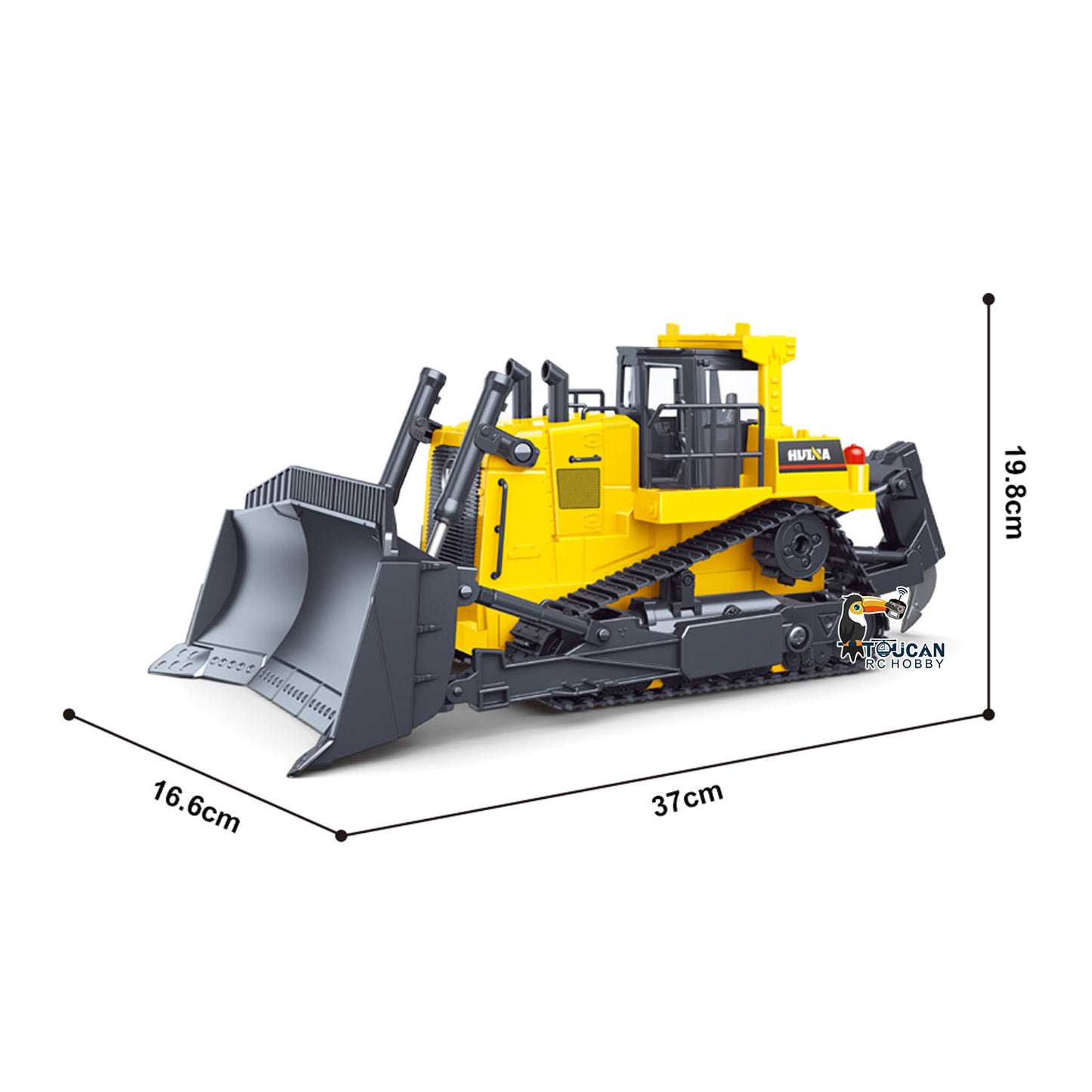 HUINA 1/16 Electric Remote Control Bulldozer 1554 RC Dozer Finished Model Metal Ripper Light Effect Battery Ready to Run