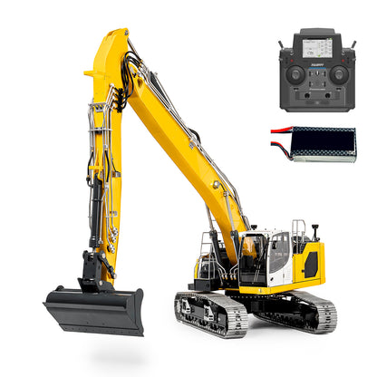 LESU 1/14 Metal RC Excavator AOUE LR945 Long-reach Hydraulic Digger Radio Control Construction Vehicles CNC Light 7CH Valve PL18EV LITE