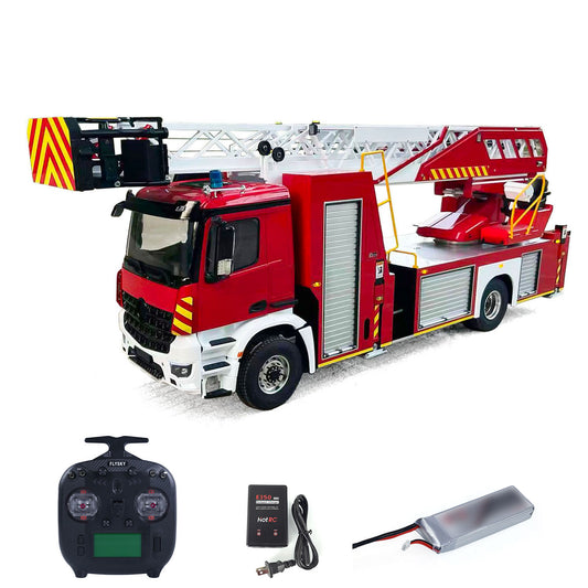 2Speed 1/14 4*4 Metal Chassis Electric Remote Control Lift Ladder Fire Truck RC Model Vehicle ST8 Radio No Battery Charger