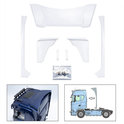 ABS Narrow Rear Spoiler Wing for DIY 1/14 Remote Control Tractor Truck 770S 56368 56373 RC Lorry Vehicle Model Car