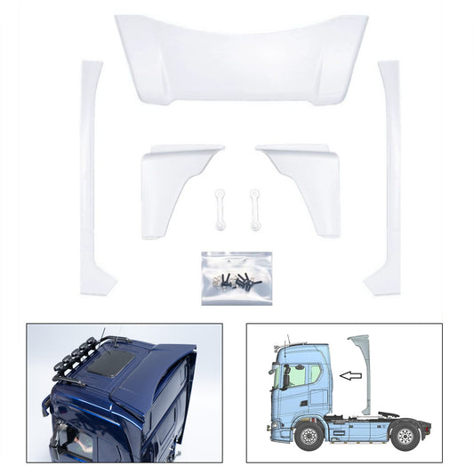 ABS Narrow Rear Spoiler Wing for DIY 1/14 Remote Control Tractor Truck 770S 56368 56373 RC Lorry Vehicle Model Car