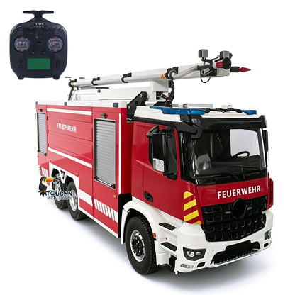 TOUCAN RC HOBBY 3363 1/14 6x4 RC Folding Aerial Ladder Fire Truck Metal Chassis Remote Control Water Spray Trucks 2-Speed Transmission LED Sound