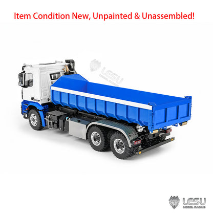 TOUCAN RC HOBBY LESU Z0092 1/14 6x6 RC Hydraulic Roll Off Dump Truck with Telescopic Hook Lift Metal Chassis 3 Speed Gearbox Light Sound System