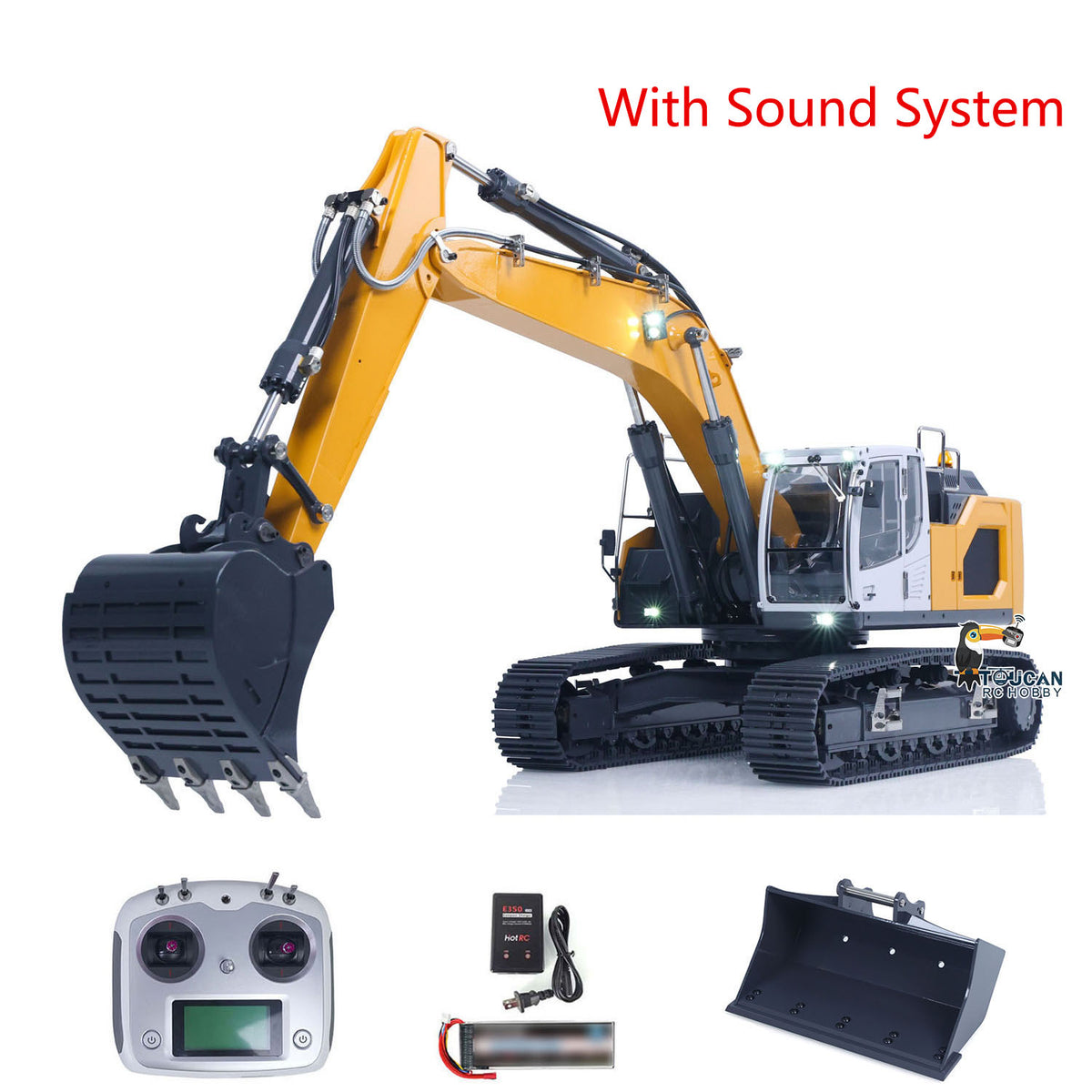 TOUCAN RC HOBBY XDRC 1/14 Hydraulic RC Excavator 945 Metal Remote Control Digger Sound Light System