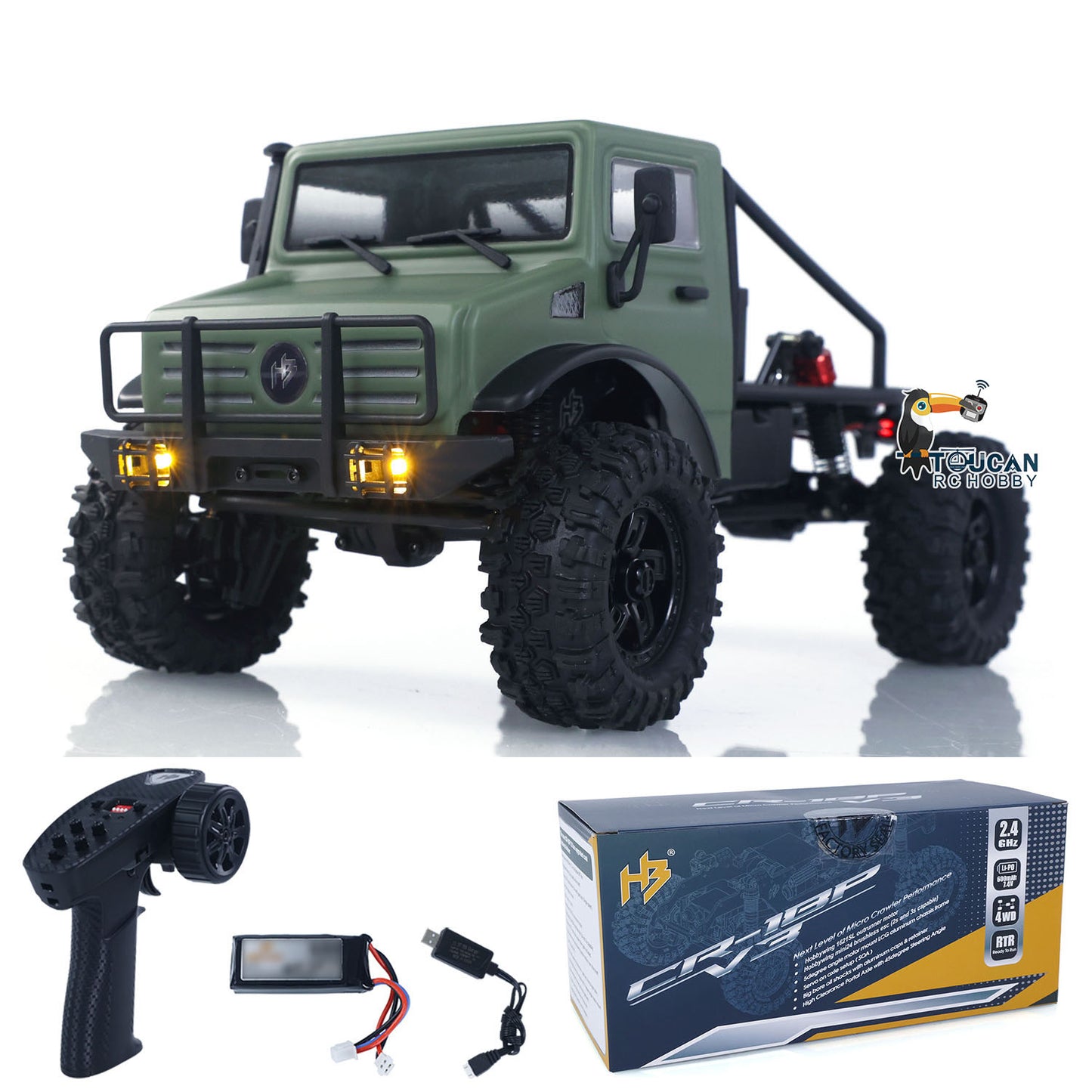 In Stock CR18P V3 THunter 1/18 RC Climbing Car 2.4G Wireless Control 4WD Rock Crawler Car Hobbywing Brushless Motor ESC RTR LED Lights