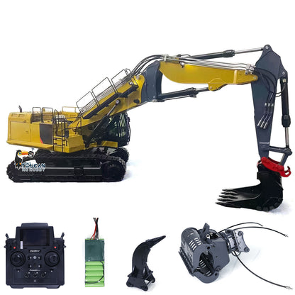 Toucanhobby C374 1/14 Metal RC Hydraulic RTR Demolition Excavator 3 Arms Cabin Lift 6 Way Valve PL18EV Controller Light Sound for Collectors