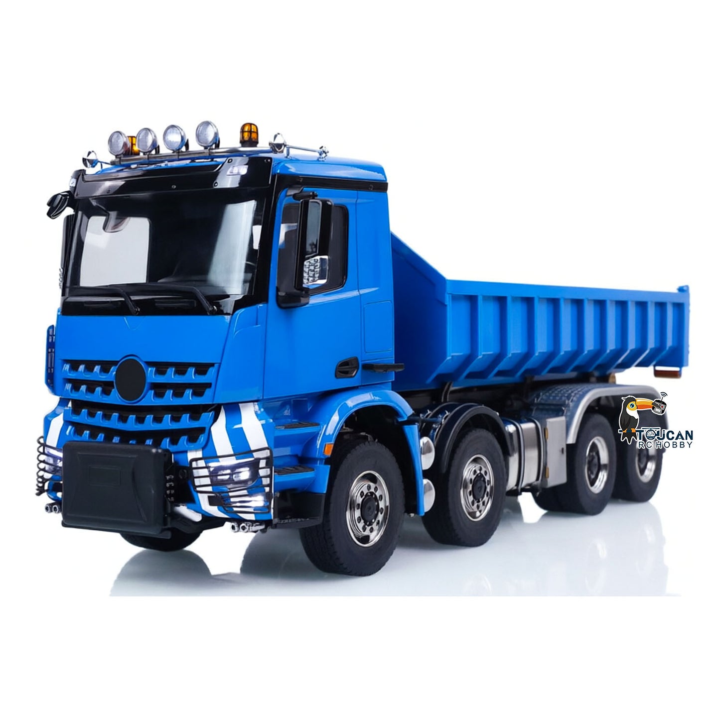 1/14 Remote Control Hydraulic Full Dumper 8*8 5 Valves RC Roll On Off Tipper Engineering Vehicle Differential Locks No Charger