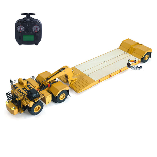 1.8Meters Long! Metal 1/20 RC Heavy Duty Hydraulic Mining Trailer C739D PRO Gooseneck Car Remote Control Construction Vehicle