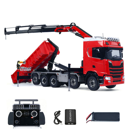 TOUCAN RC HOBBY LXY Metal 1/14 RC Hydraulic Dumper 770S 10x10 Full Dump Truck Crane Axle Lifting Car