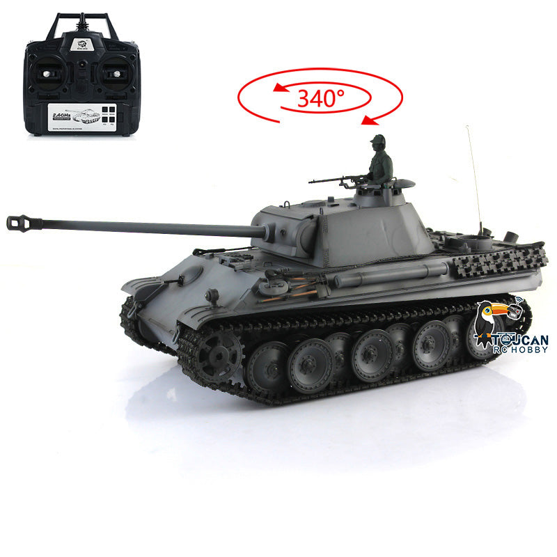 TOUCAN RC HOBBY Heng Long 1/16 Plastic Radio Control Tank 3879 7.0 German Panther G RTR Tank 2.4G w/ Engine Sound Smoking Gearbox on RC Tank