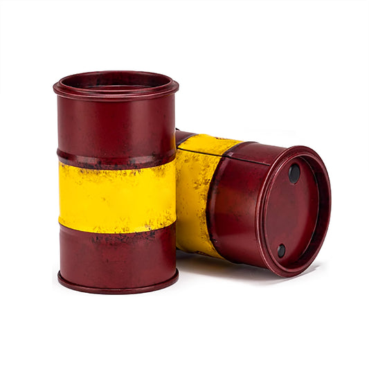 Metal Mini Oil Barrel YG010 Openable Lid For Desk Decoration Gaming Diorama Prop Industrial Chic Design Weathering Finish
