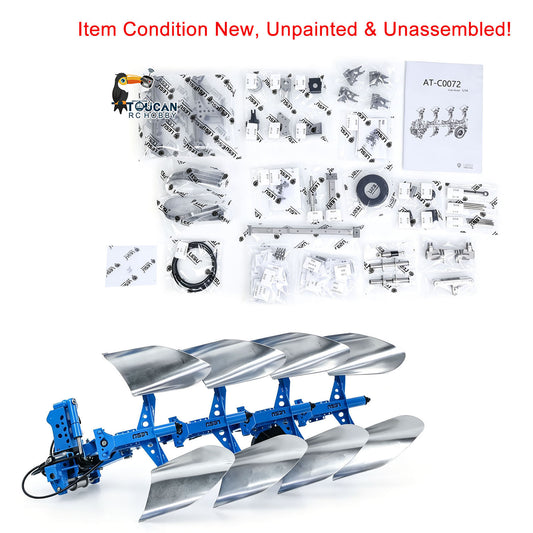 TOUCAN RC HOBBY LESU C0072 1/14 Metal Hydraulic Mounted Reversible Plow Upgrade Attachment for AOUE 1050 RC Walking Tractor Agricultural Vehicle Model