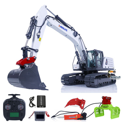 TOUCAN RC HOBBY Kabolite K961 100S Pro 1/18 Metal RC Hydraulic Excavator RTR ST8 Controller Quick-Release Coupler Breaker Hammer Claw Ripper Light Sound for Construction Model Collectors