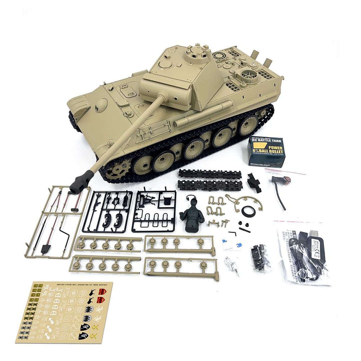 Henglong RTR 1/16 7.0 RC Tank German Panther G 3879 Steel Gearbox BB IR Sound Smoking 2.4G Radio 1800MAH Battery 320 Degree