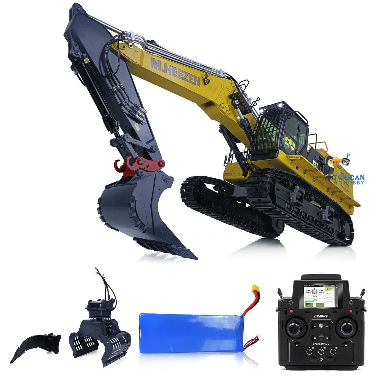 1/14 Metal Painted Assembled RC Hydraulic Demolition Excavator Remote Controlled Digger Trucks 374 UHD 2pcs Boom+1pc Arm
