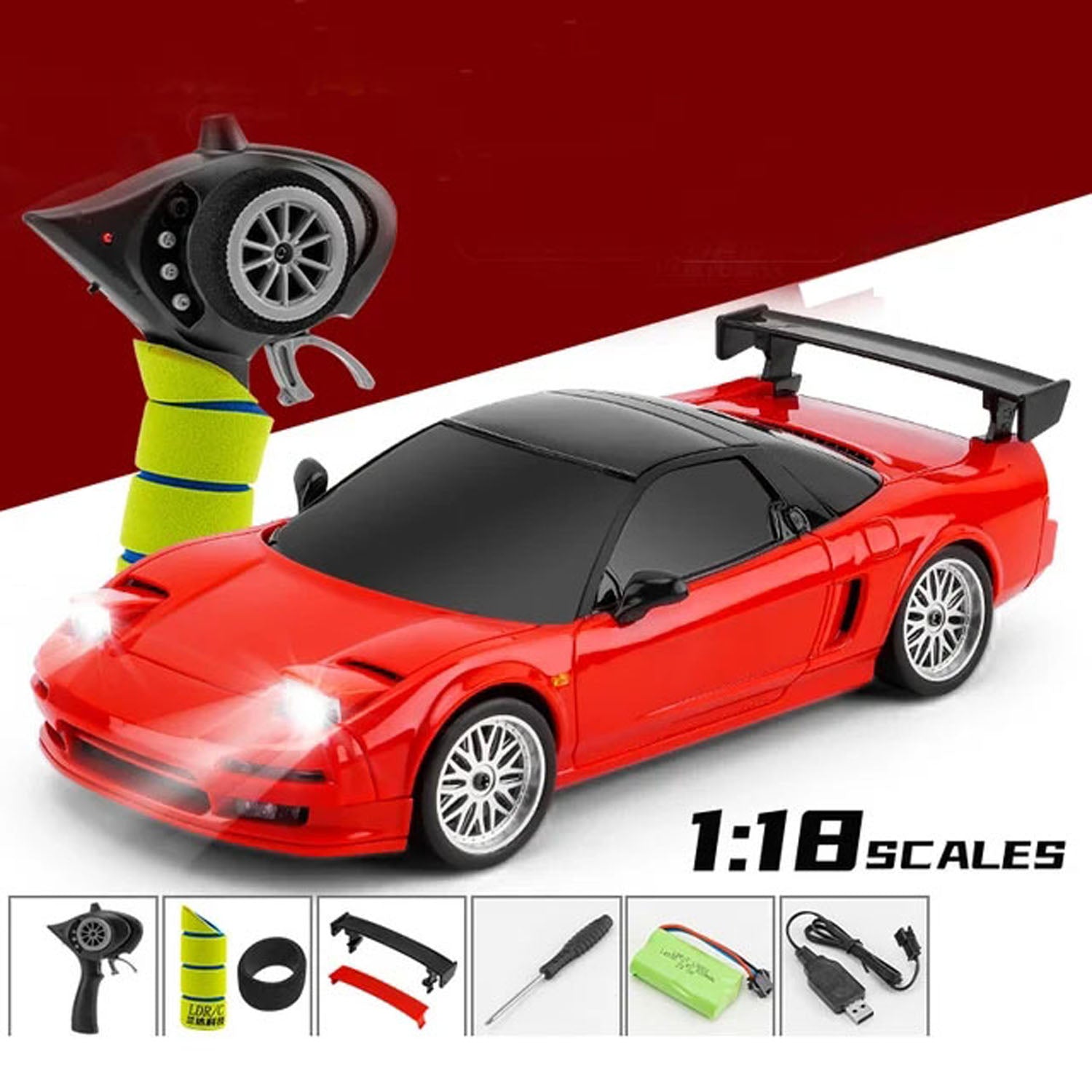 LDRC 1:18 Scale 4x2 LD1803 2WD RC Drift Car Wireless Controlled Racing ...