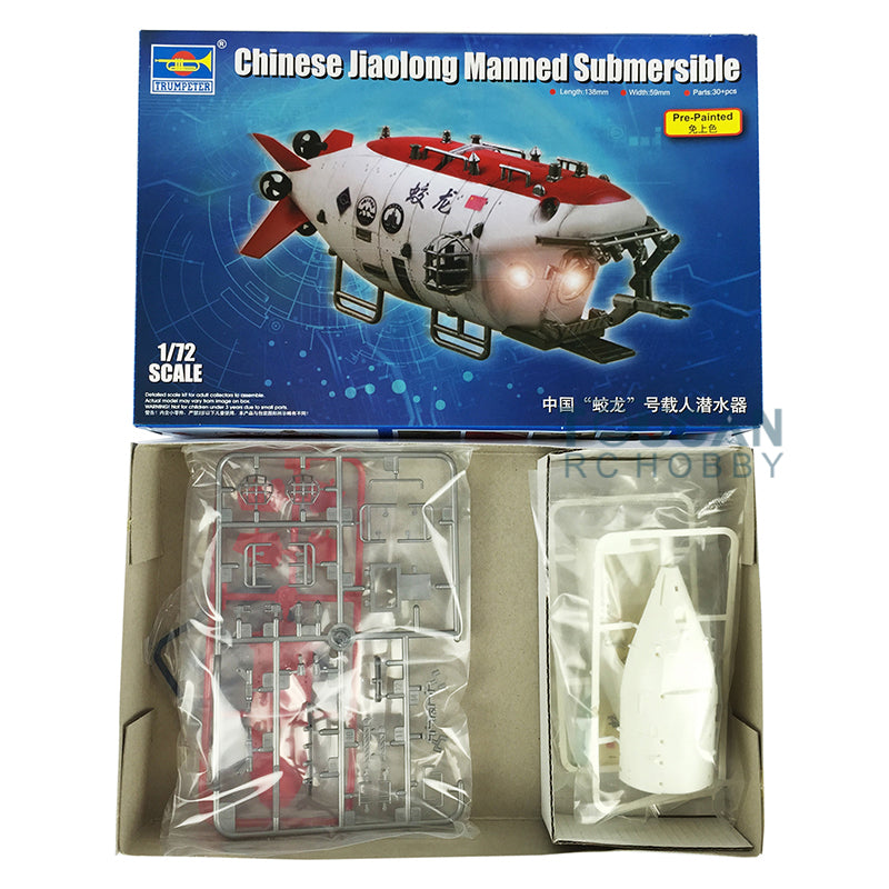 US Stock Trumpeter 1/72 Plastic Jiaolong RC Submersible Unassembled Manned Undersea Detection Kits DIY Hobby Model 07303