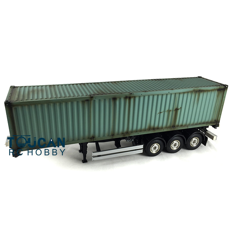 1/14 3Axles Metal Chassis 40ft Container Painted Semi Trailer for Radio Controlled TAMIYE Tractor Truck DIY RC Cars Model