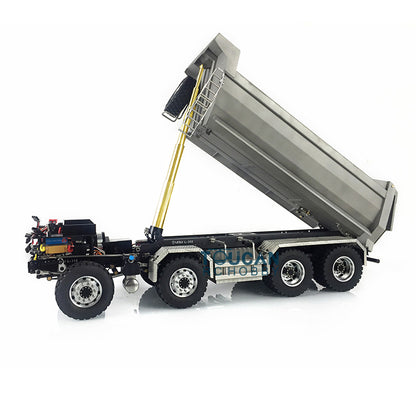 LESU TGS Cabin 1/14 8*8/6*6 Metal RC Dumper Truck Hydraulic Contruction Vehicle 540 Brushed Motor Light Sound for Professional Model Hobbyists