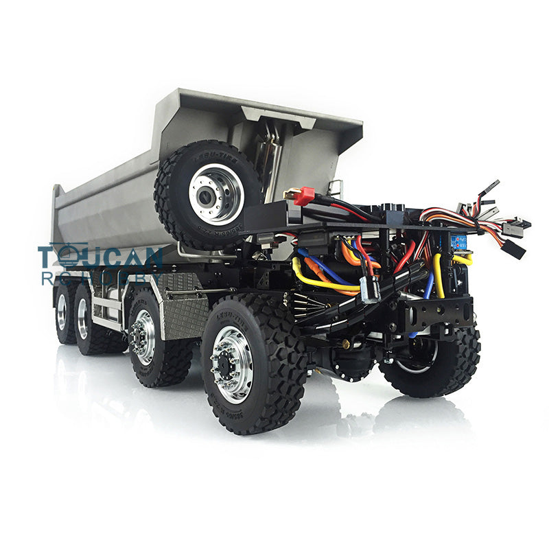 LESU TGS Cabin 1/14 8*8/6*6 Metal RC Dumper Truck Hydraulic Contruction Vehicle 540 Brushed Motor Light Sound for Professional Model Hobbyists
