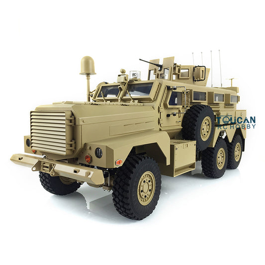 HG 1/12 6*6 RC Cougar 6x6 MRAP Vehicle P602 16CH Radio Explosion Proof Truck Outdoor Remote Control Toy w/ Radio System ESC Motor
