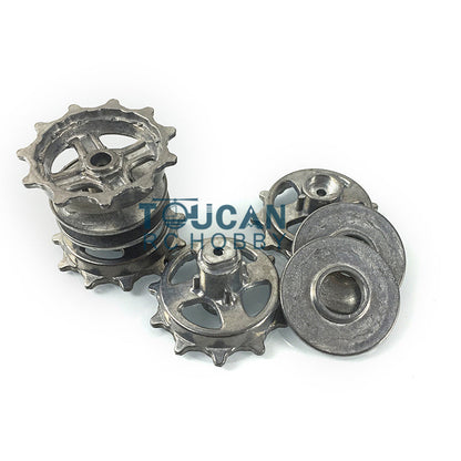 TOUCAN RC HOBBY Henglong 1/16 Metal Tracks Sprocket Road Wheels Idlers Mudguard Protection Net Machine Gun For 3899 3899A Tank Vehicle Model