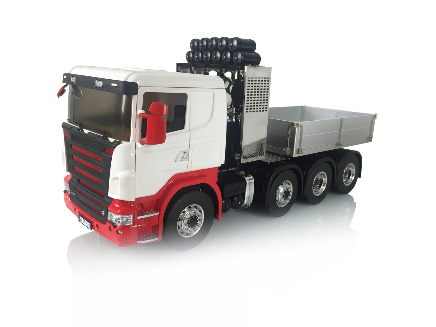 1/14 8*8 LESU Kit RC Painted Tractor Truck Car Model Metal Chassis W/ Equipment Rack Light Sound Servo Cabin Roof