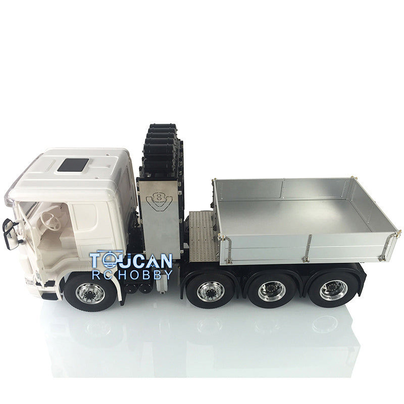 1/14 8*8 LESU Kit Tractor Truck Car RC Model Metal Chassis Hopper W/ Cabin 2Speed Gearbox Cabin Roof 540 Motor