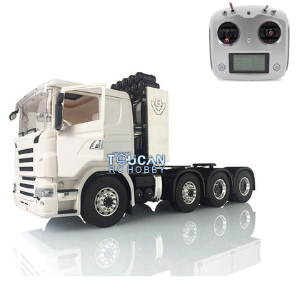 LESU 1/14 8*8 Kits Tractor Truck RC Metal Chassis W/ Servo 540 Power Motor FS i6S RC Controller and iA10B Receiver Cabin Roof