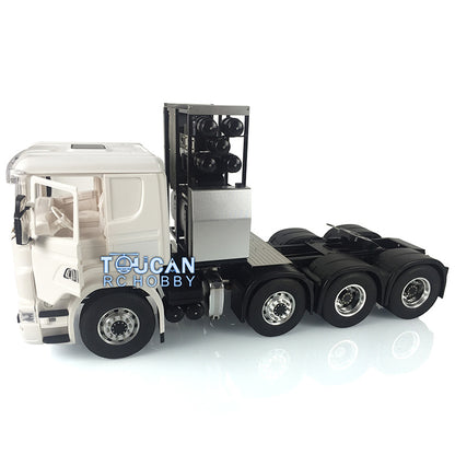 LESU 1/14 Scale 8*8 Kits RC Tractor Truck Model Metal Chassis W/ Servo 540 Power Motor Cabin Roof Light Sound FS I6S Radio System