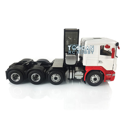 LESU 1/14 8*8 Kits RC Painted Tractor Truck Model Metal Chassis W/ Light Sound Servo 540 Power Motor Cabin Roof FS I6S Radio System