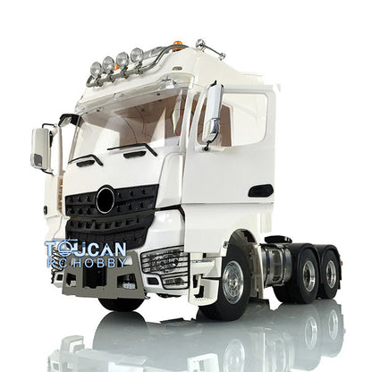 LESU 1/14 6*6 RC Metal Chassis DIY Cabin Tractor Truck Model W/ Roof Light Air Condition Motor Shift Servo Toolbox